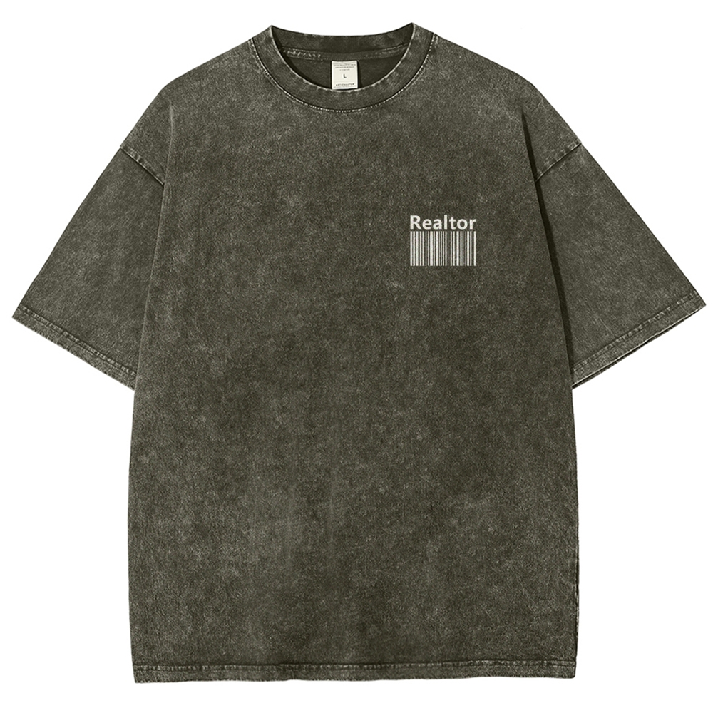 Realtor Vintage Snowflake Washed T-Shirt-moweekender