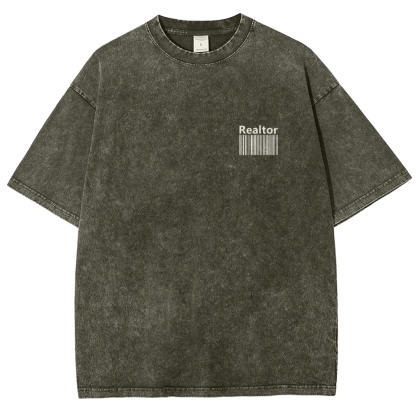 Realtor Vintage Snowflake Washed T-Shirt-moweekender