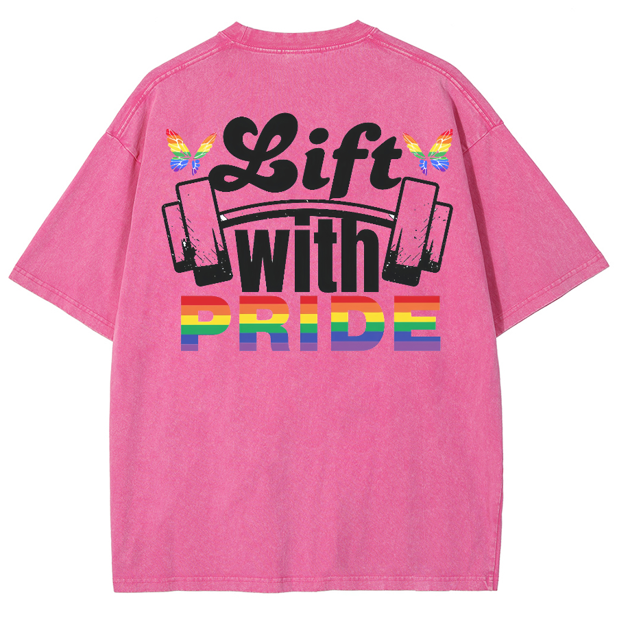 Pride Lift Unisex Vintage Washed Short Sleeve T-Shirt-moweekender