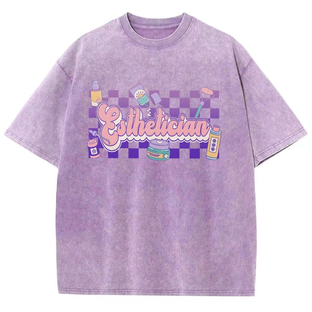 Esthetician Unisex Fit Washed T-Shirt-moweekender