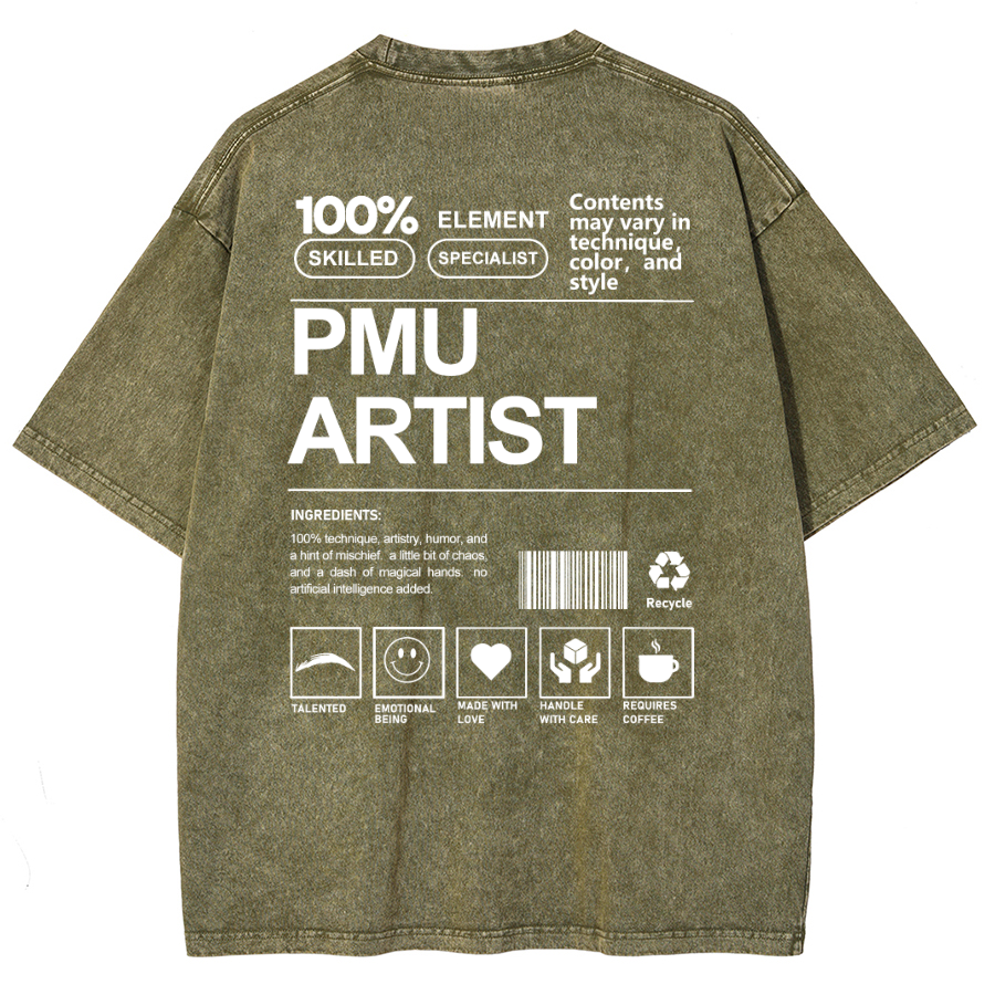 PMU Artist Unisex Fit Washed T-Shirt-moweekender