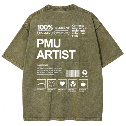 PMU Artist Unisex Fit Washed T-Shirt-moweekender