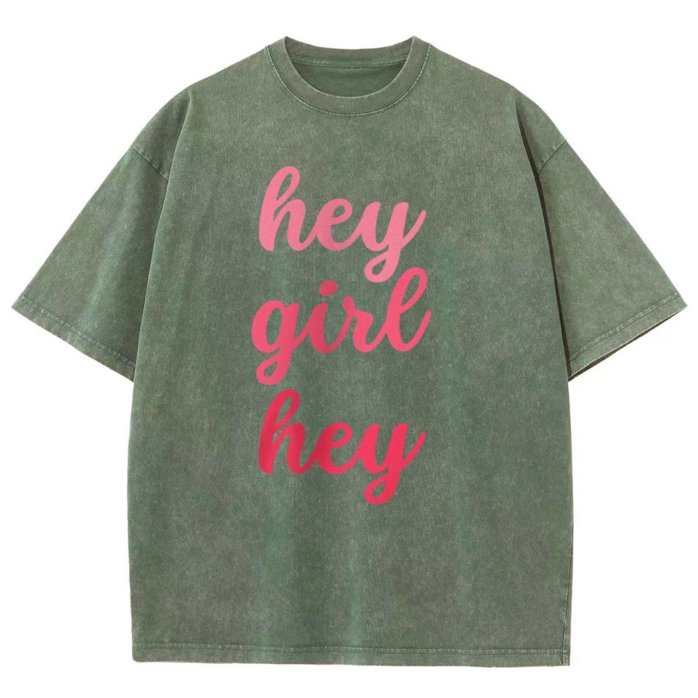 Hey Give Hey Unisex Fit Washed T-Shirt-moweekender