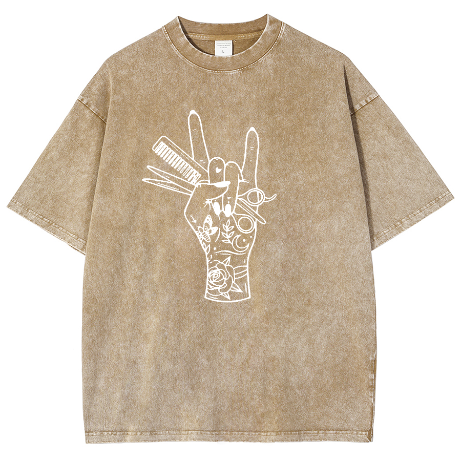 Hair Stylist Unisex Fit Washed T-Shirt-moweekender