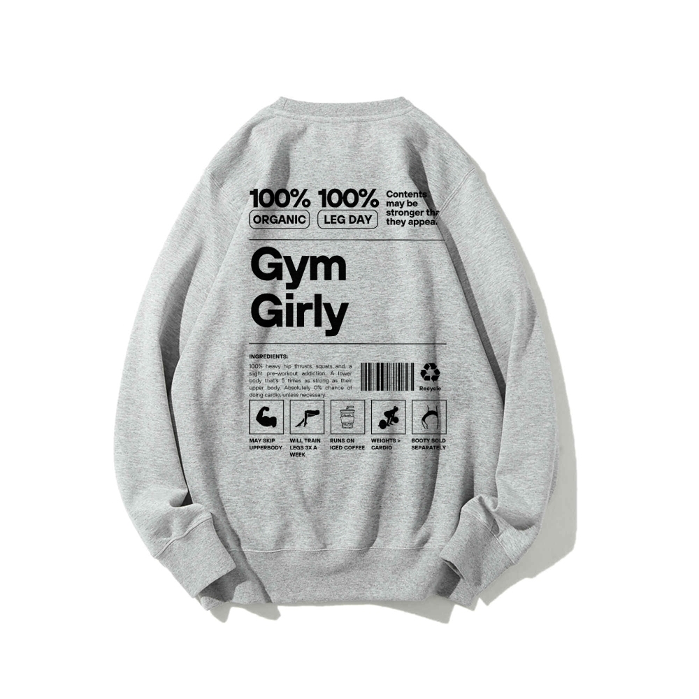 Gym Girl Round Neck Long Sleeved Sweatshirt