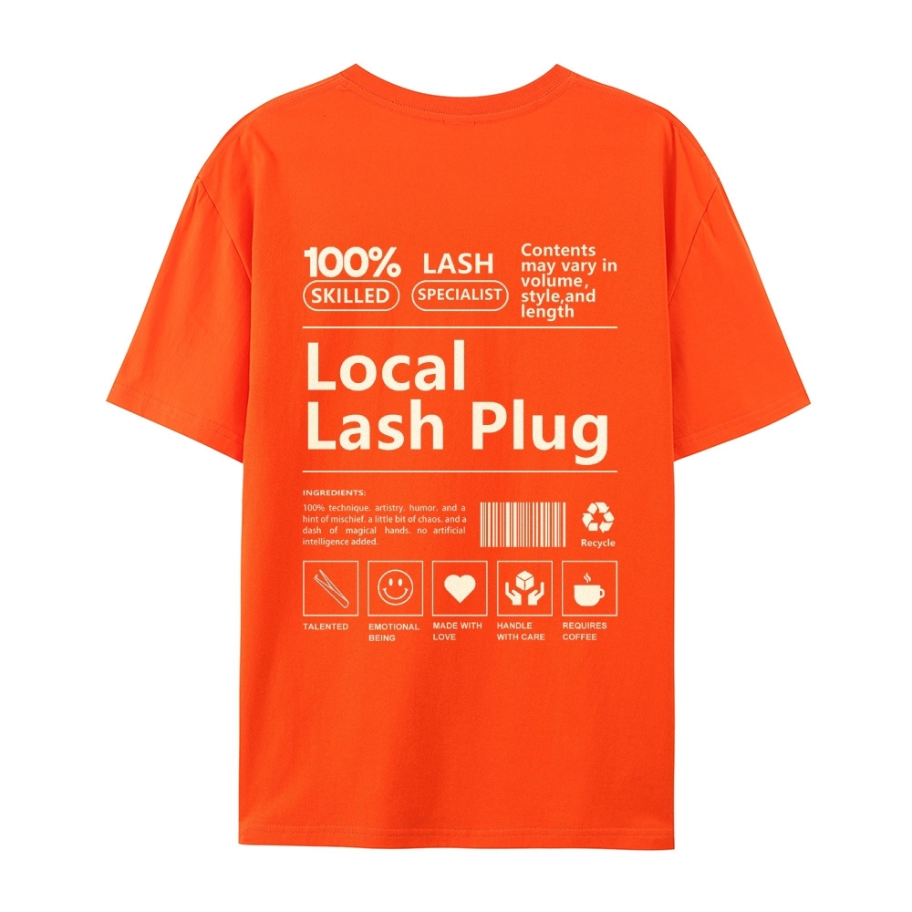 Local Lash Plug Casual Short Sleeve T-Shirt-moweekender