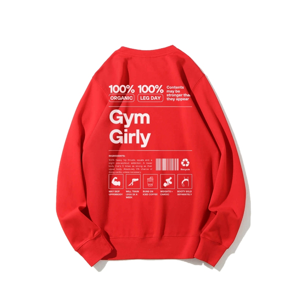 Gym Girl Round Neck Long Sleeved Sweatshirt
