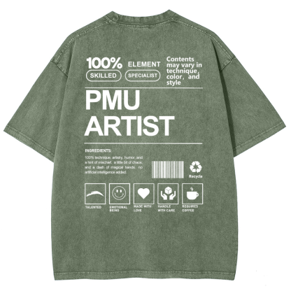 PMU Artist Unisex Fit Washed T-Shirt-moweekender