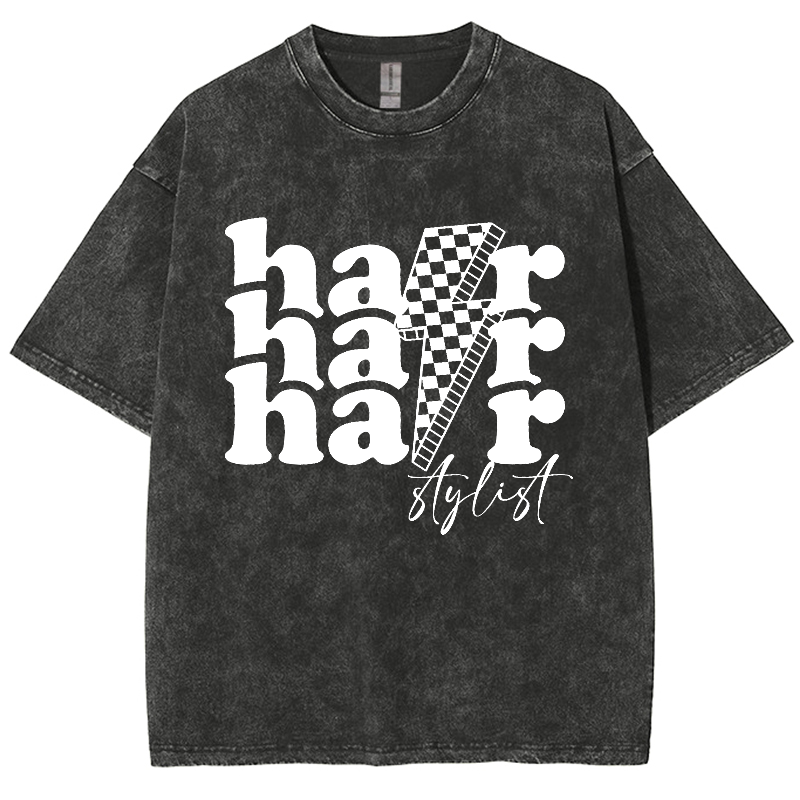 Hair Stylist Unisex Fit Washed T-Shirt-moweekender