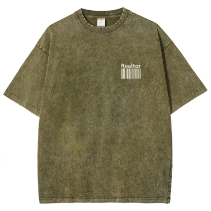 Realtor Vintage Snowflake Washed T-Shirt-moweekender
