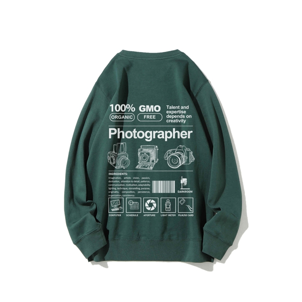 Photographer Casual Crewneck Sweatshirt-moweekender
