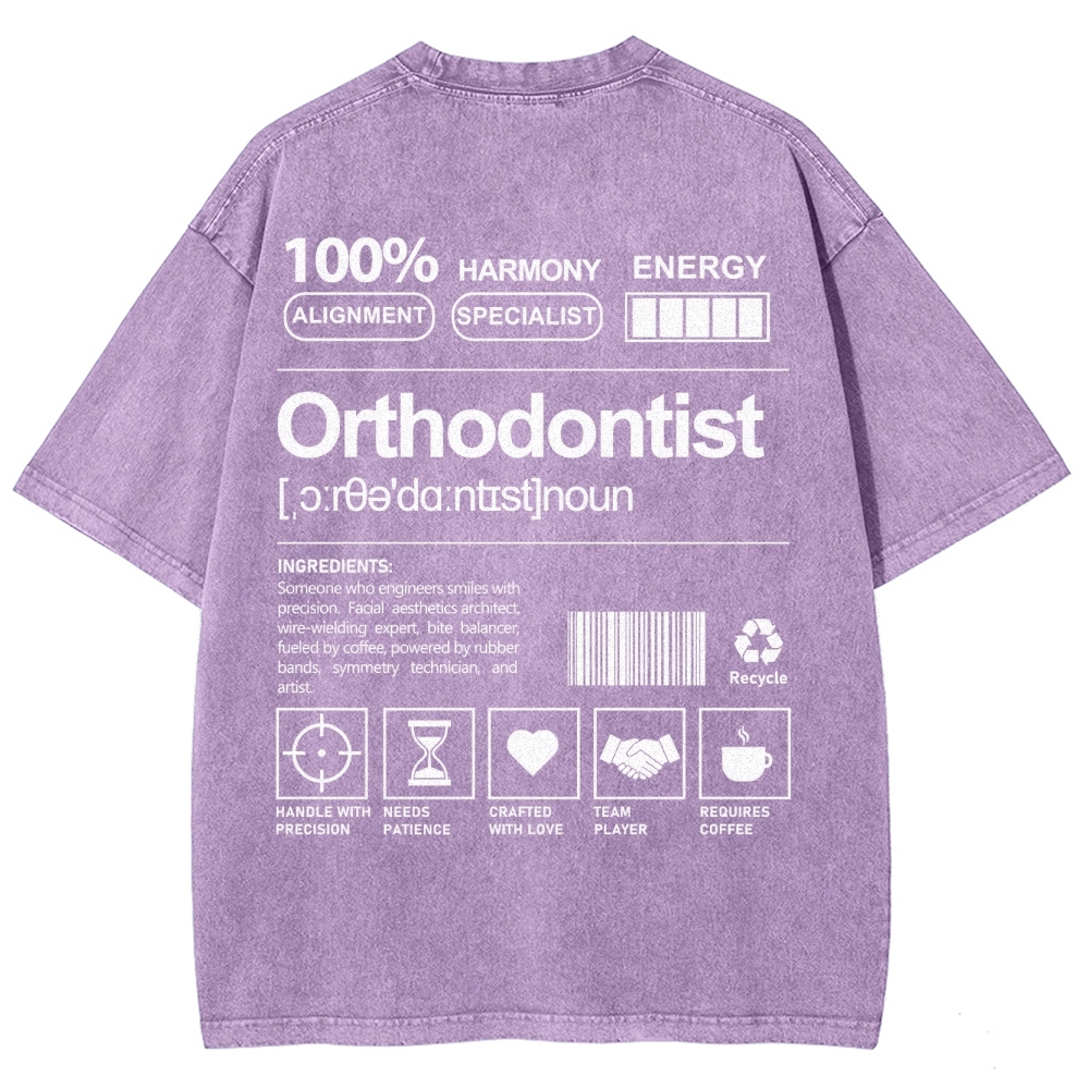Orthodontist Unisex Fit Washed T-Shirt-moweekender