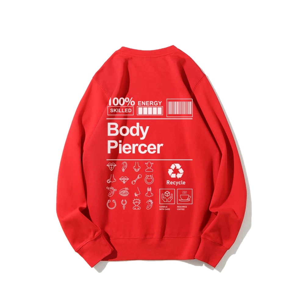 Body Piercer Casual Crewneck Sweatshirt-moweekender
