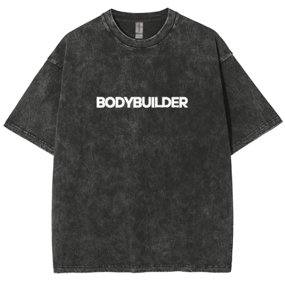 Body Builder Unisex Fit Washed T-Shirt-moweekender