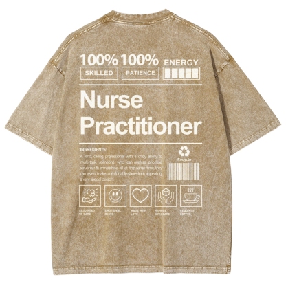 Nurse Practitioner Unisex Fit Washed T-Shirt-moweekender