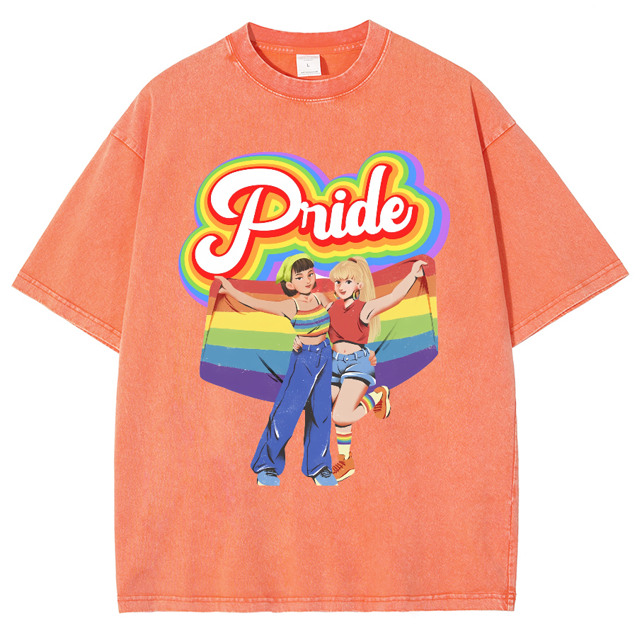 Pride Unisex Fit Washed Oversized T-Shirt-moweekender