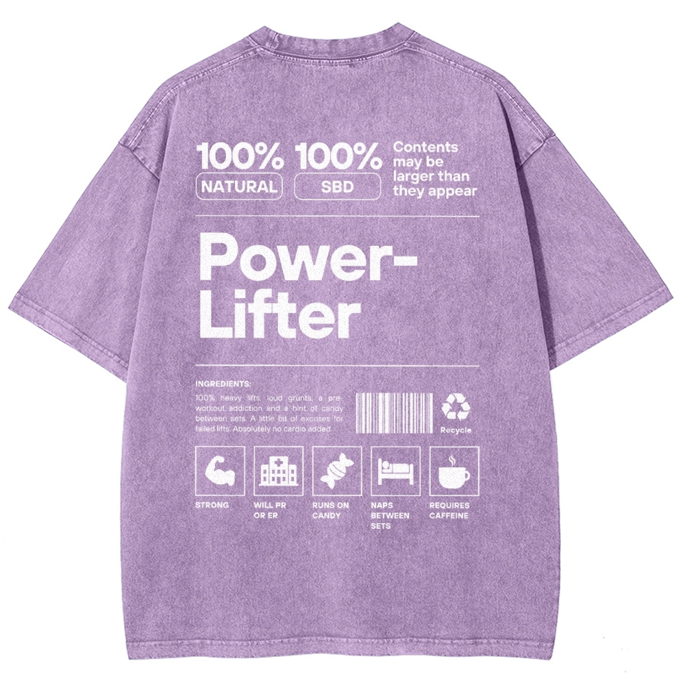 Power Lifter Washed T-shirt-moweekender