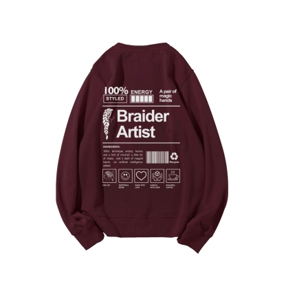 Braider Artist Casual Crewneck Sweatshirt-moweekender