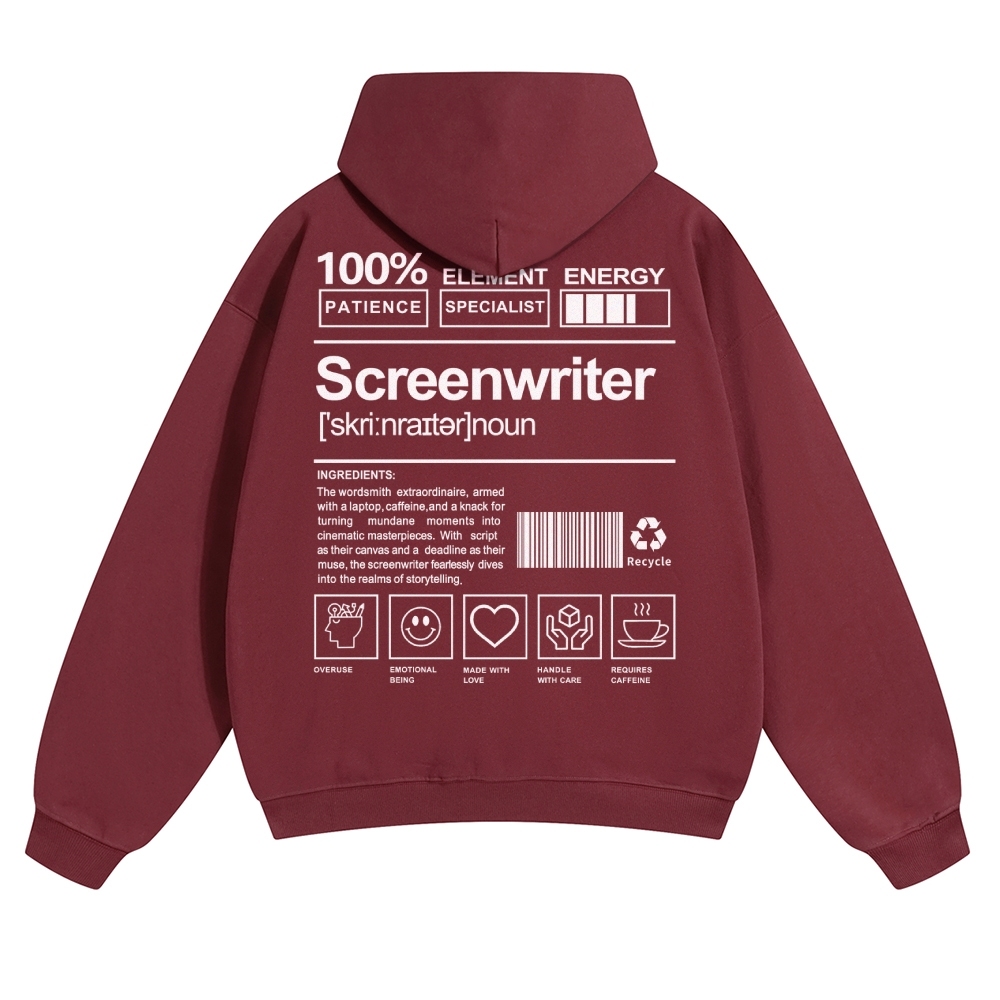Screenwriter Unisex Casual Anime Print Hoodie-moweekender