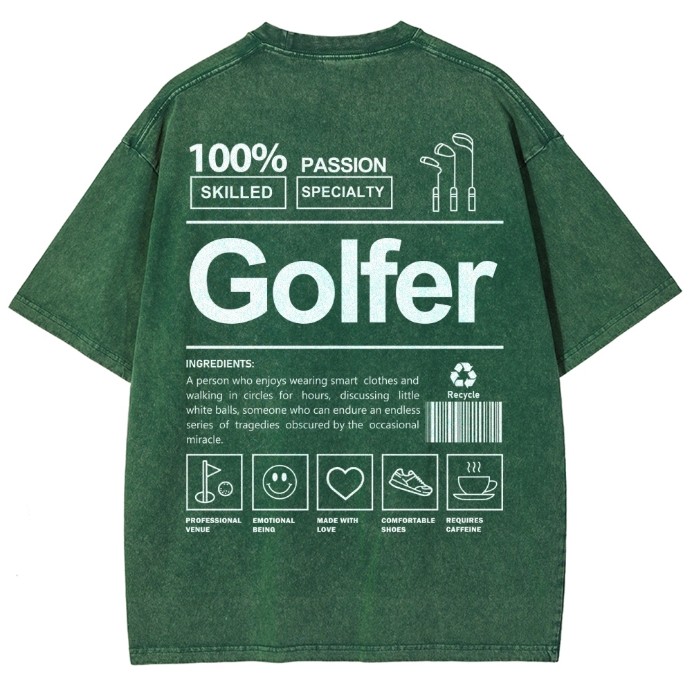 Golfer Unisex Fit Washed T-Shirt-moweekender