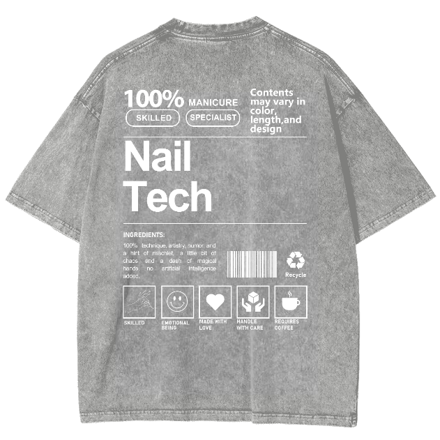 Nail Tech Unisex Fit Washed T-Shirt-moweekender