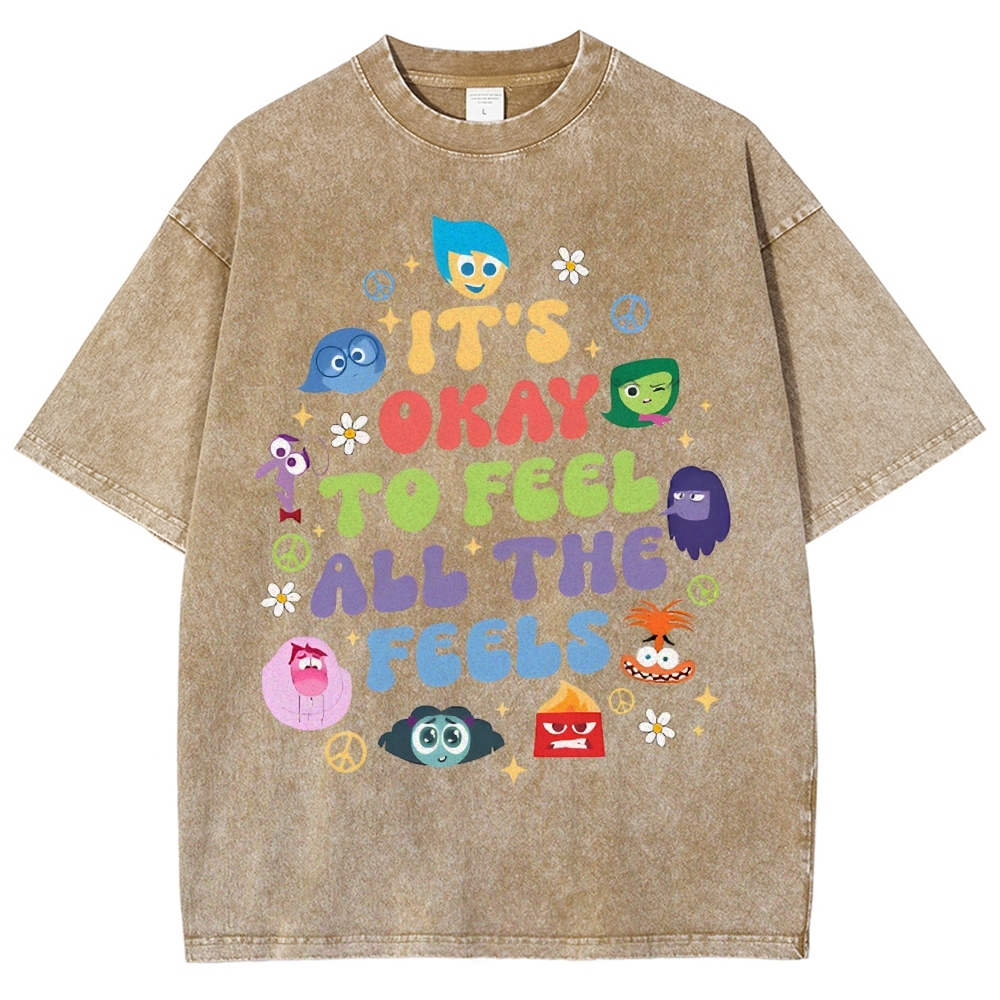 It's Okay To Feel Vintage Snowflake Washed T-Shirt-moweekender