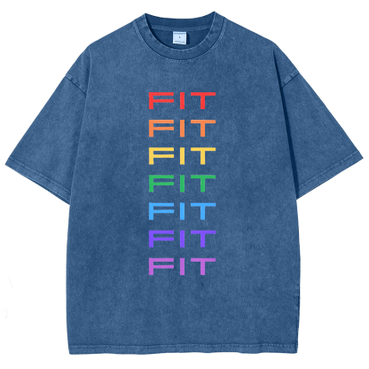 Rainbow Fit Washed Oversized T-Shirt-moweekender