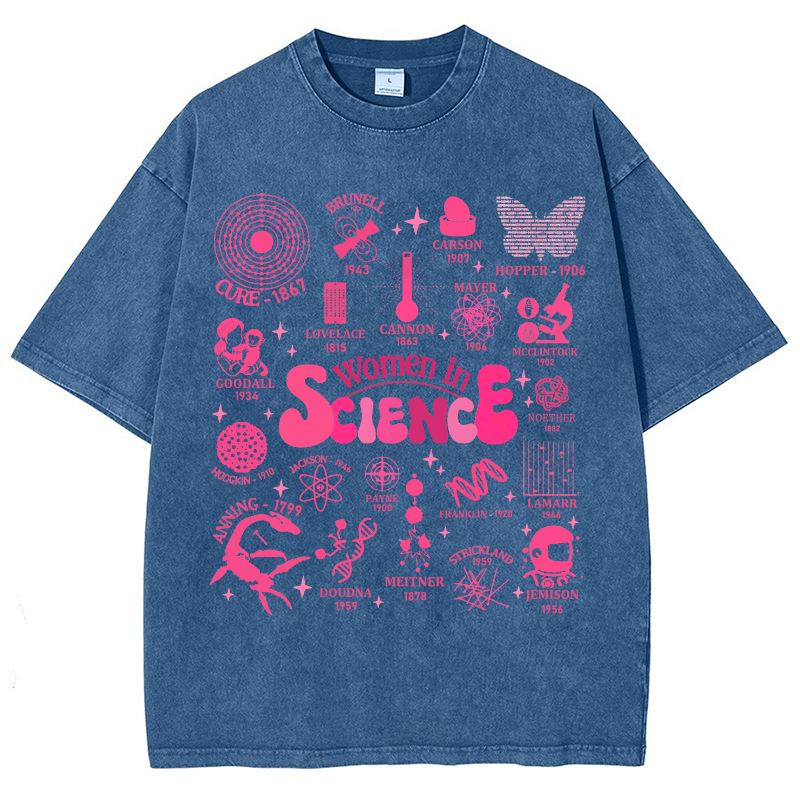In Science Teacher Vintage Snowflake Washed T-Shir-moweekender