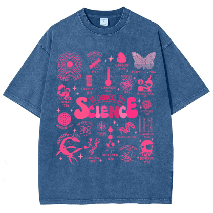 In Science Teacher Vintage Snowflake Washed T-Shir-moweekender