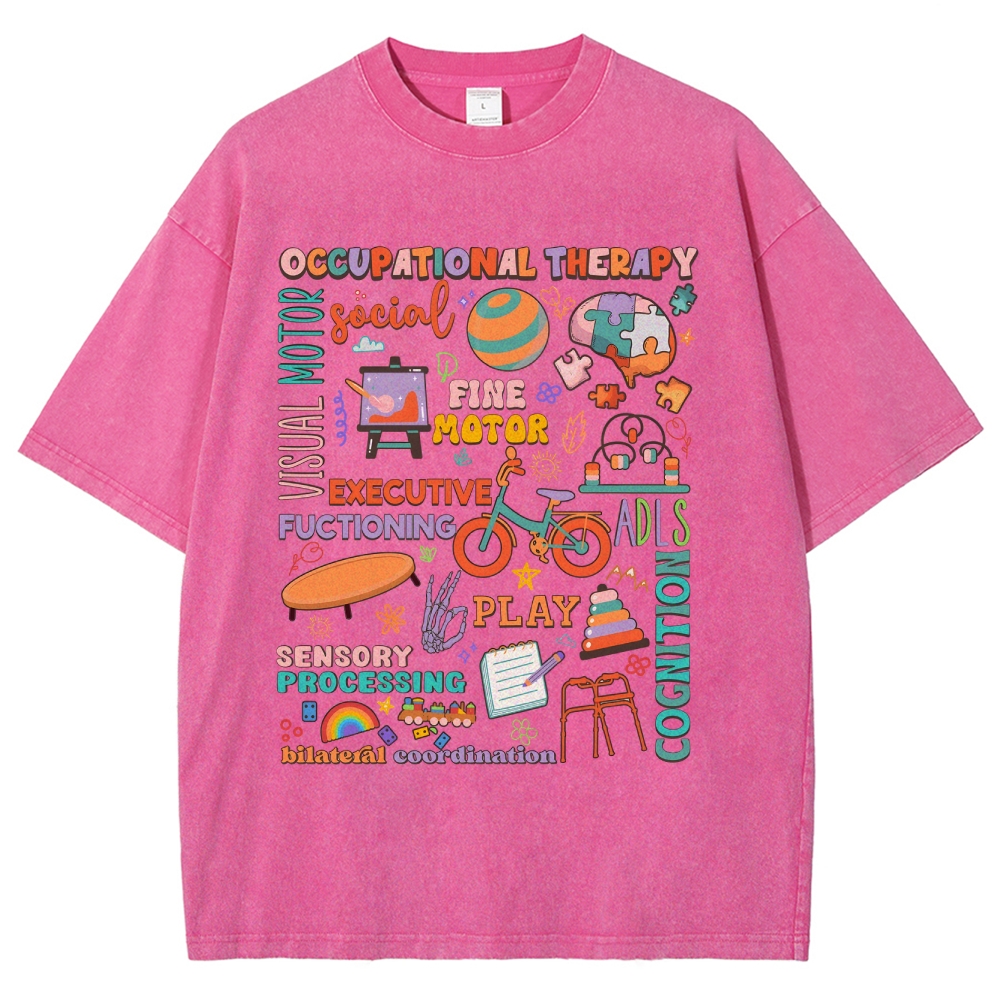 Occupational Therapist Unisex Fit Washed T-Shirt-moweekender