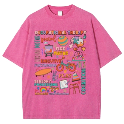 Occupational Therapist Unisex Fit Washed T-Shirt-moweekender