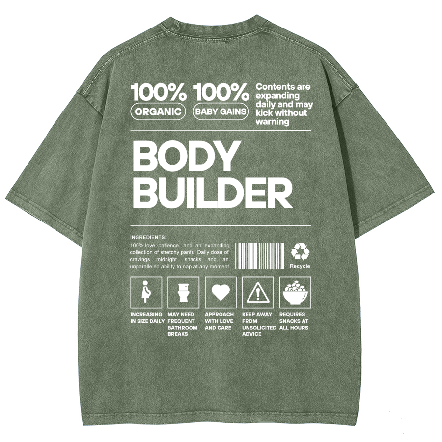 Body Builder Unisex Fit Washed T-Shirt-moweekender