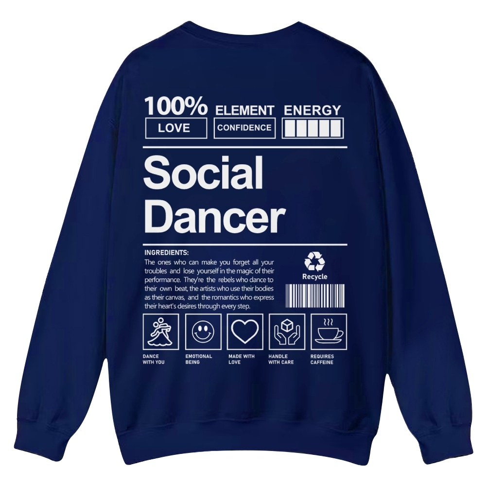 Social Dancer Casual Crewneck Sweatshirt-moweekender