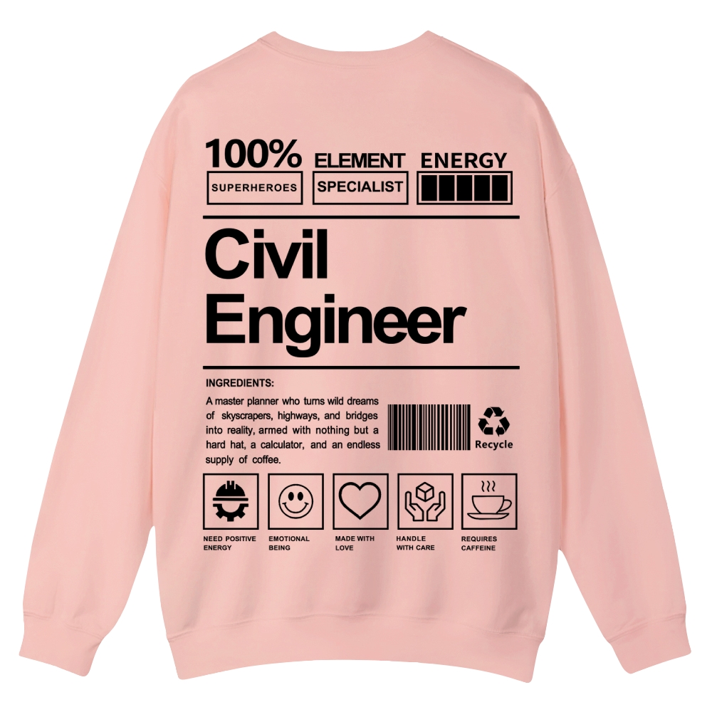 Civil Engineer Pattern Crew Neck Sweatshirt-moweekender