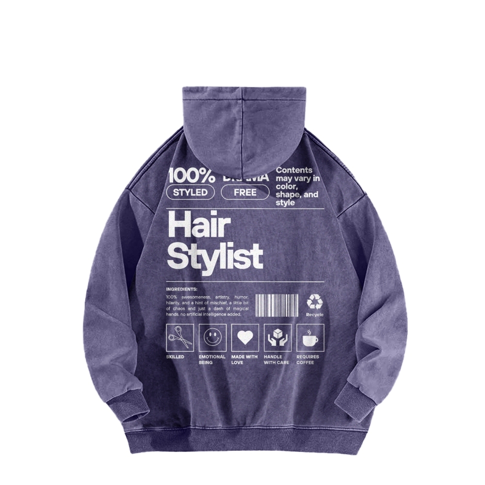 Hair Stylist Washed Hoodie-moweekender