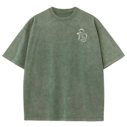 Mom Pattern Washed Vintage Short Sleeves T-Shirt-moweekender