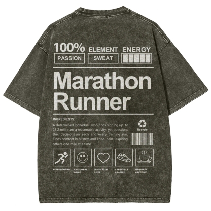Marathon Runner Unisex Fit Washed T-Shirt