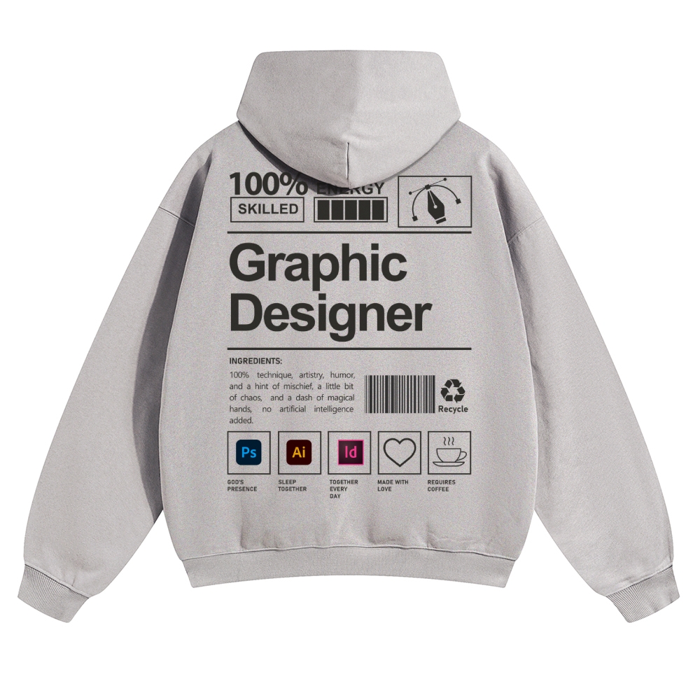 Graphic Designer Unisex Casual Anime Print Hoodie-moweekender