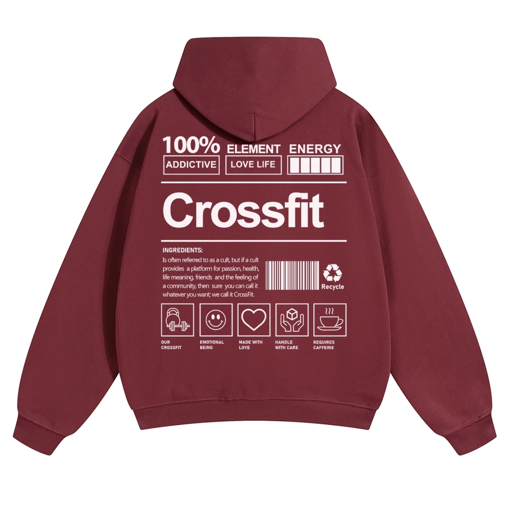 Crossfit Unisex Casual Anime Print Hoodie-moweekender