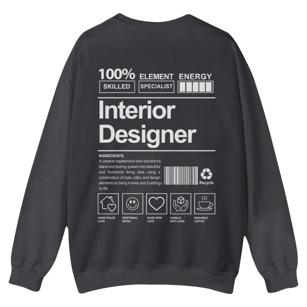 Interior Designer Printed Crew Neck Sweatshirt-moweekender