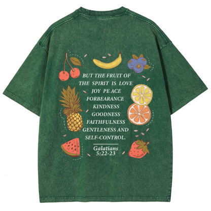 Fruit Of The Spirit Vintage Snowflake Washed T-Shirt-moweekender