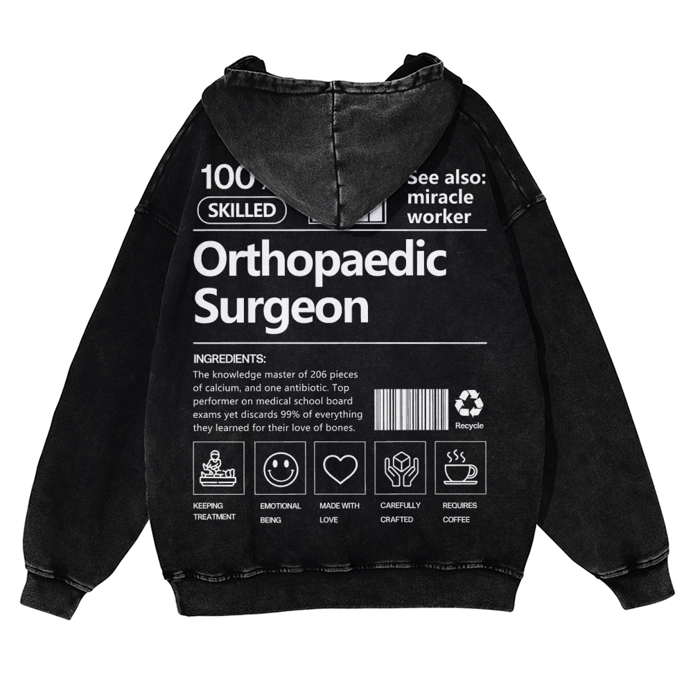 Orthopaedic Surgeon Casual Washed Hoodie