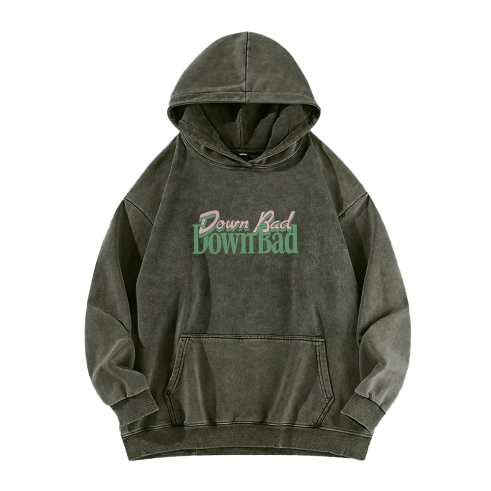Down Bad Crying At The Gym Casual Washed Hoodie-moweekender