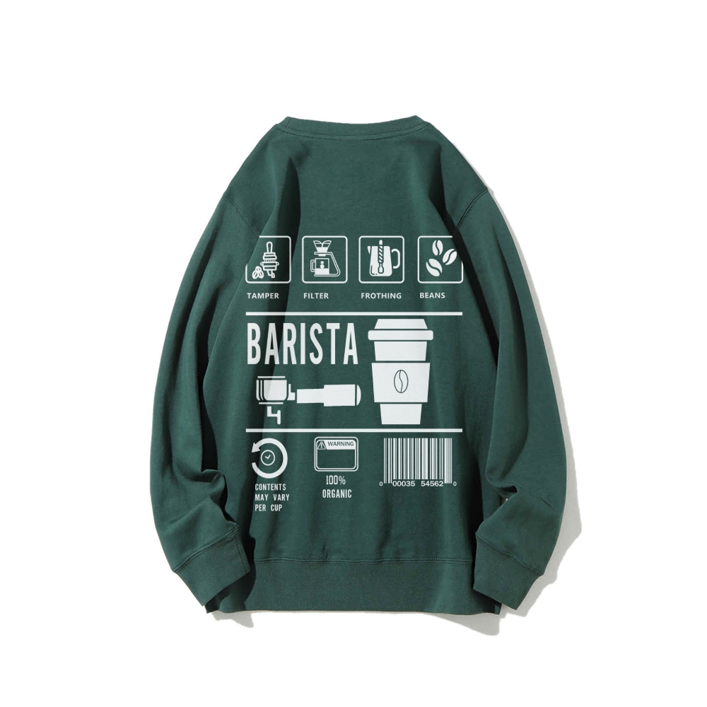 Barista Casual Crewneck Sweatshirt-moweekender