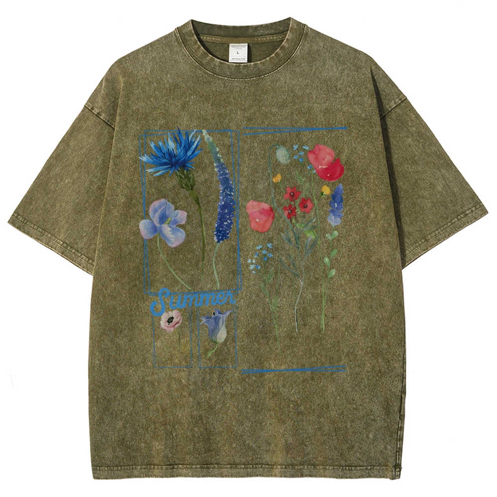 Florist Unisex Fit Washed T-Shirt-moweekender