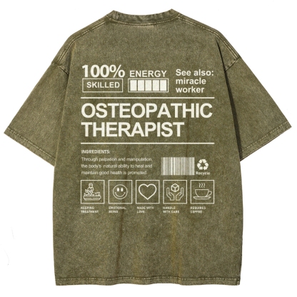 Osteopathic Therapist Unisex Fit Washed T-Shirt