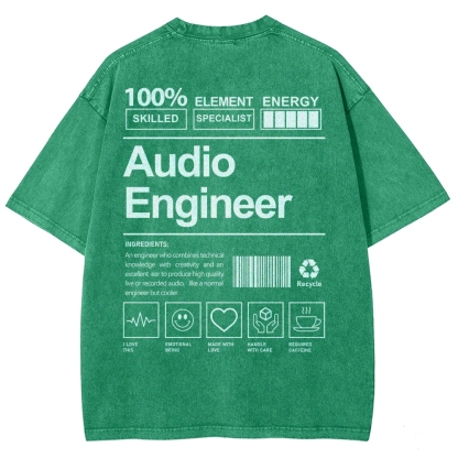 Audio Engineer Unisex Fit Washed T-Shirt