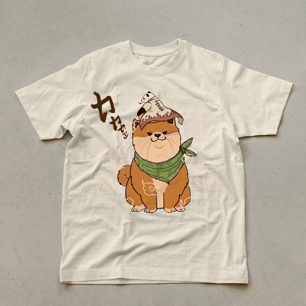 Japanese Panda Shiba Inu Pattern Unisex Prints T-Shirt-moweekender