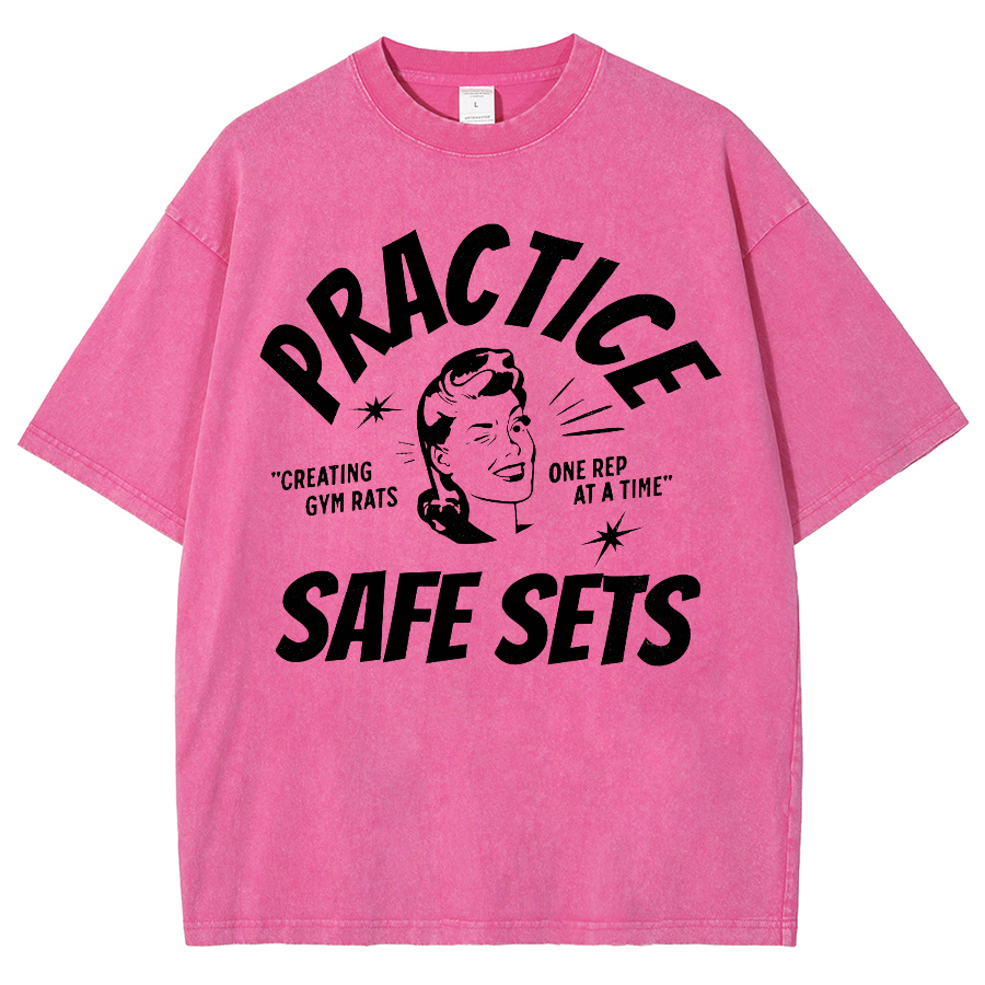 Practice Safe Sets Unisex Fit Washed Oversized T-Shirt-moweekender