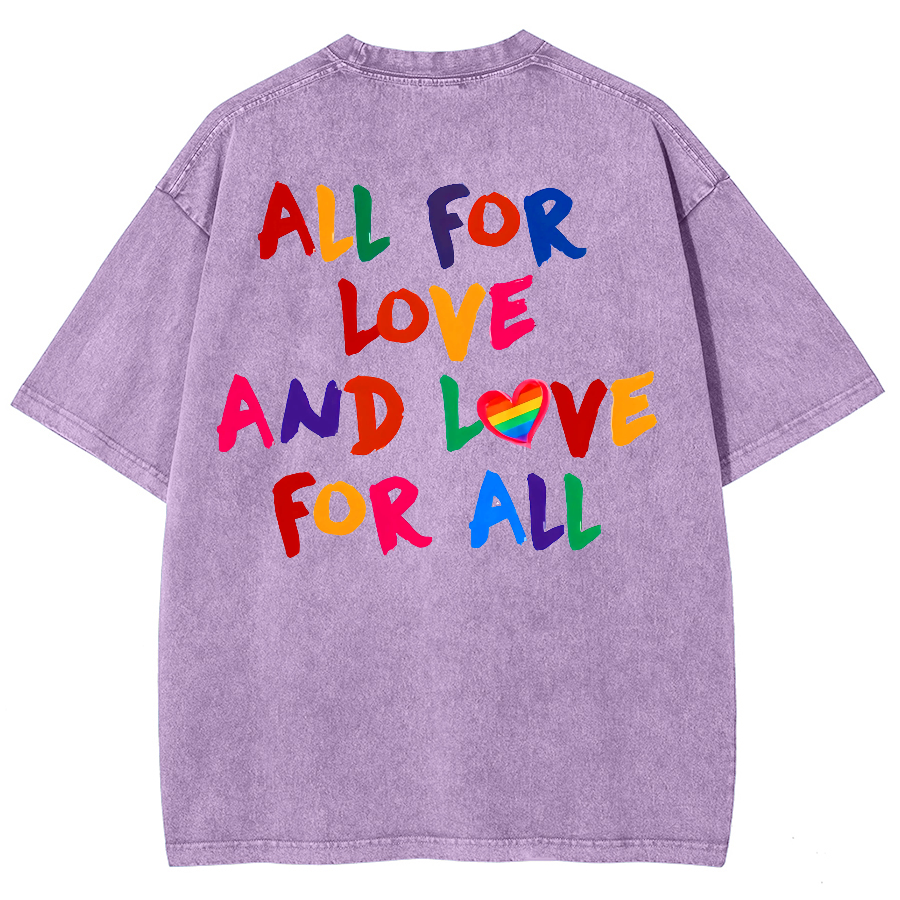 All For Love And Love For All Washed Oversized T-Shirt-moweekender